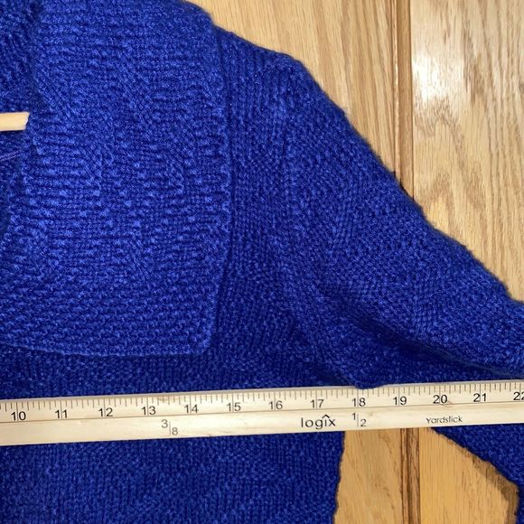 JM Collection Cardigan Women's Medium Blue One Button Jacket - Picture 6 of 7